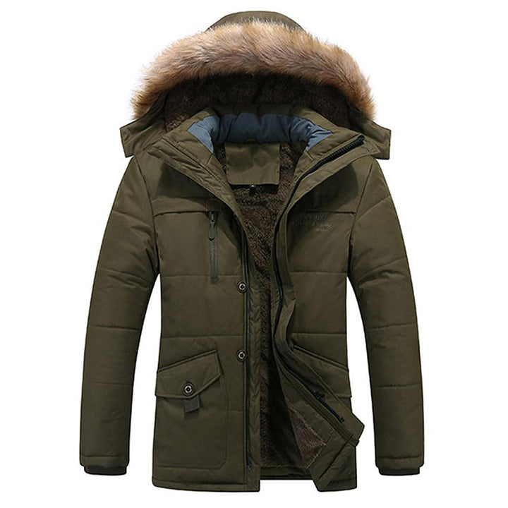 Zhiyao Winterparka Herren Parka Jacke Gefüttert Winterjacke Warme Jacke Outdoor Kapuzenjacke Winddic
