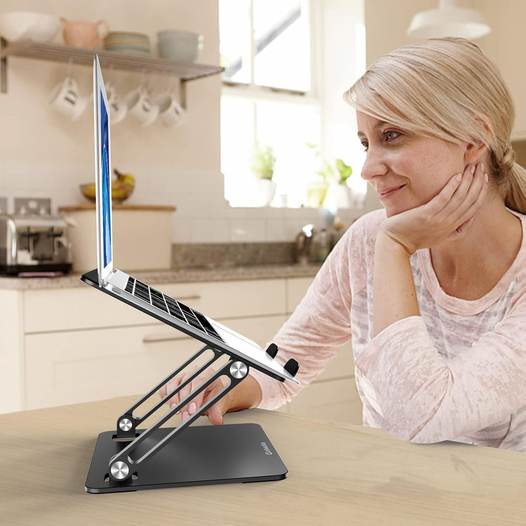 Gokeda Laptop Ständer, ergonomischer Laptopständer aus Aluminiumlegierung für den Schreibtisch, Note