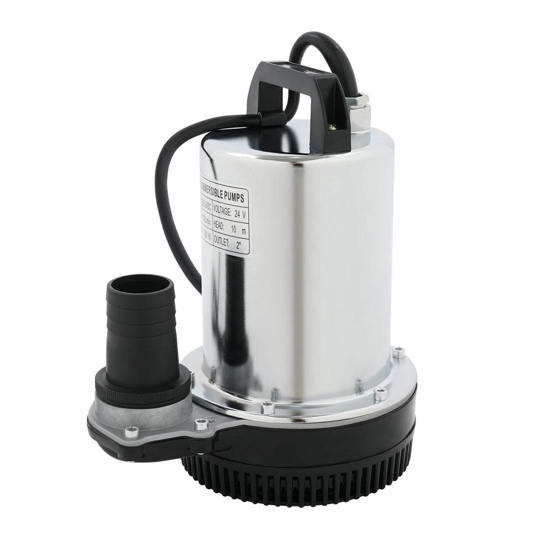 24V DC Tauchwasserpumpe, 200W Edelstahl Tauchpumpe, Solar Wasserpumpe, IP56 Schutz, mit 3 Schlauchad