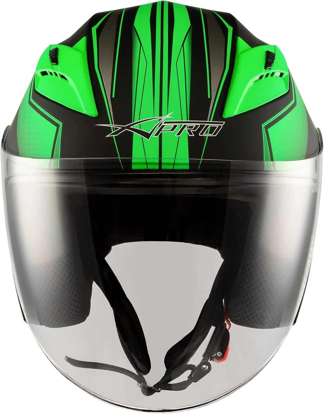 Motorradhelm Doppeltvisier City Jet Zertifikat ECE 22-06 Scooter 61-62 cm (XL) Matt Grün, 61-62 cm (