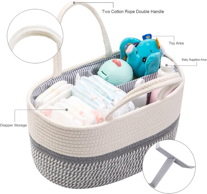 YeaYee Baby Windel Caddy Organizer，Multifunktionale Aufbewahrungsbox für Windeln， mit wechselbaren F