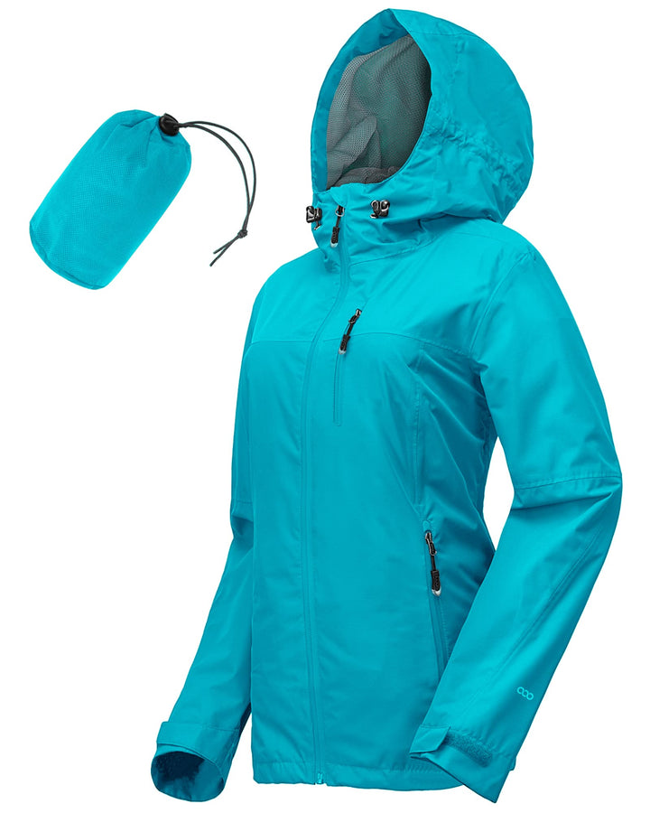 33,000ft Regenjacke Damen Wasserdicht Outdoorjacke Atmungsaktiv Herbst Übergangsjacke Leichte Jacke