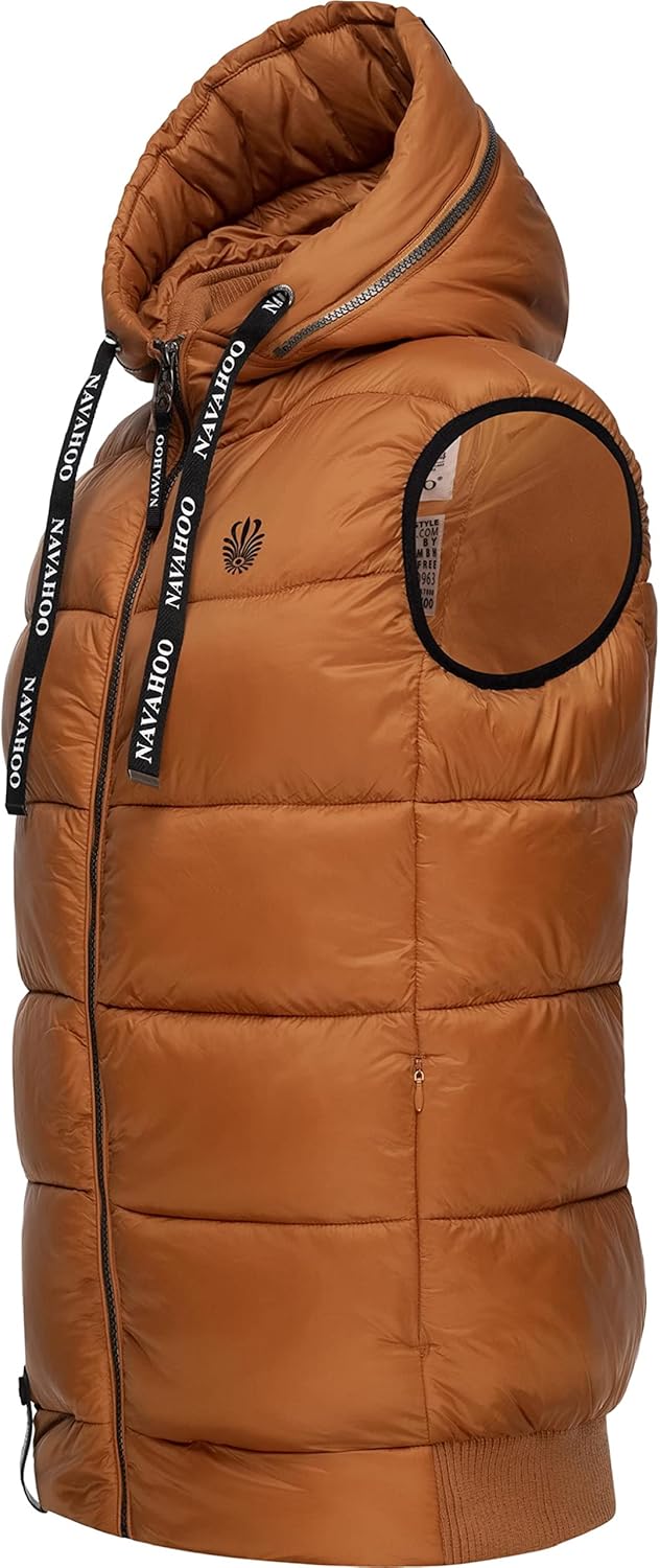 Navahoo Damen Steppweste leichte Outdoor-Weste Übergangsjacke mit Kapuze Kassidy XS-3XL S Rusty Cinn