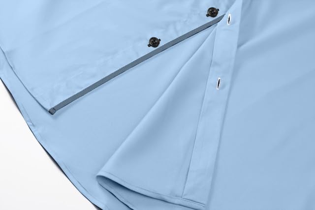 Herren Hemd Businesshemd Langarm Freizeithemd Herrenhemden Casual Regular Fit L B Blau, L B Blau
