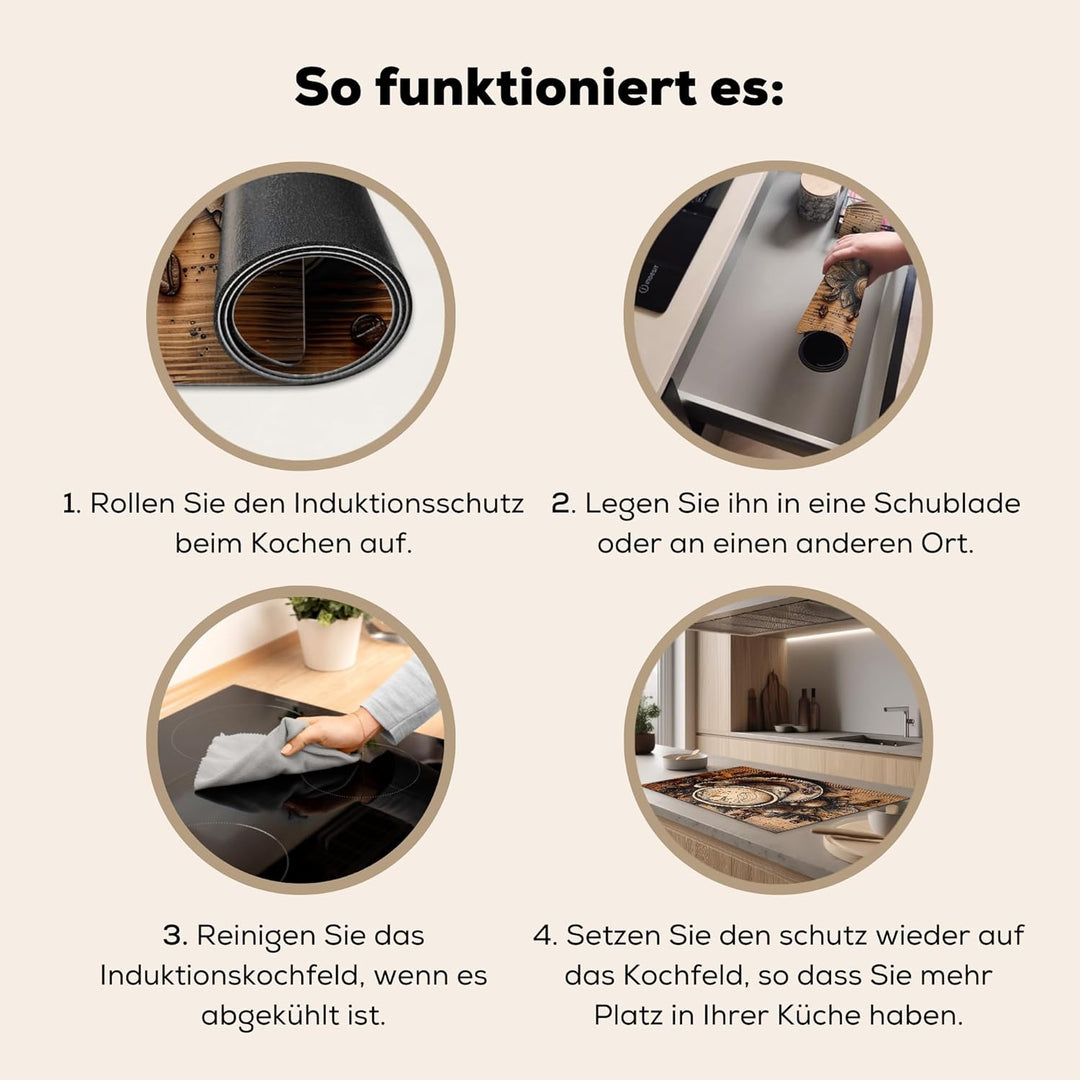 KitchenYeah© Herdabdeckplatte 89x51 cm Einteilig Küche Herdabdeckung Induktionsfeld Ceranfeld Herdab
