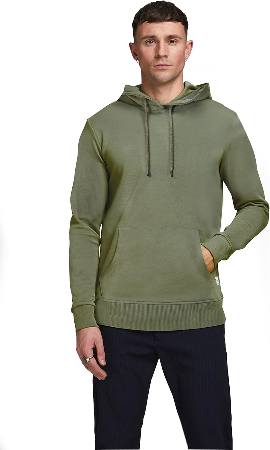JACK & JONES Male Kapuzenpullover Einfarbig Kapuzenpullover XS Dusty Olive, XS Dusty Olive