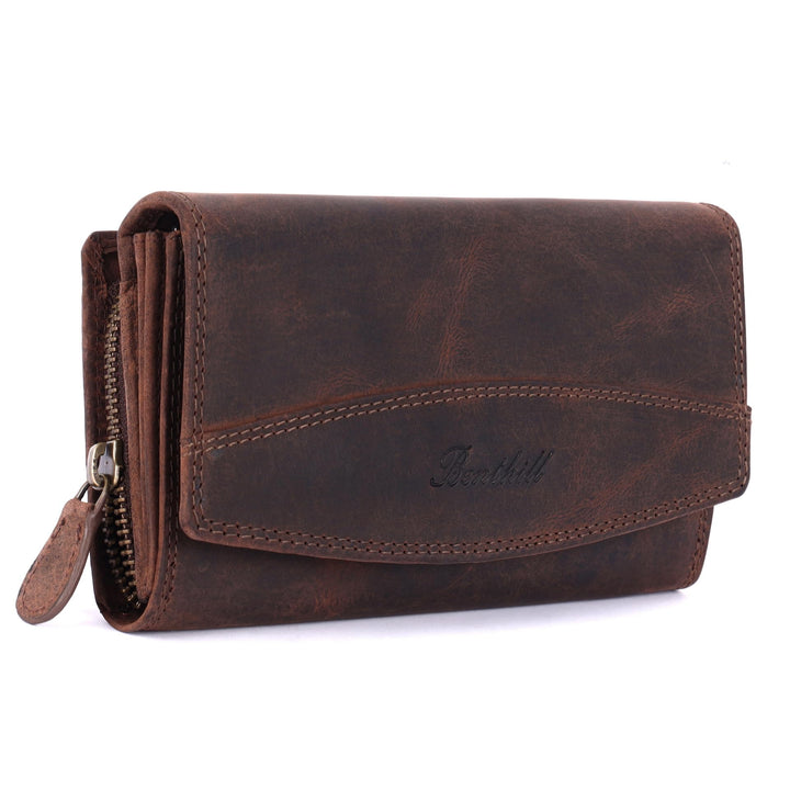 Benthill Geldbörse Gross Echt-Leder - Damen XL Portemonnaie mit RFID Schutz - Frauen Vintage Geldbeu