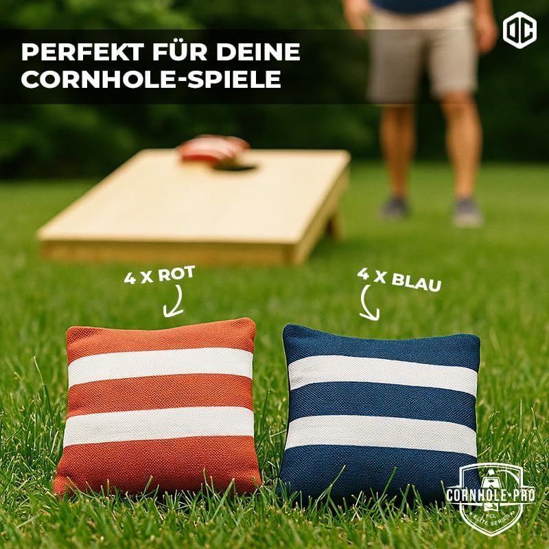 Offizielles Cornhole Spiel – 90×60 cm – 8 Säckchen – Robustes Wurfspie