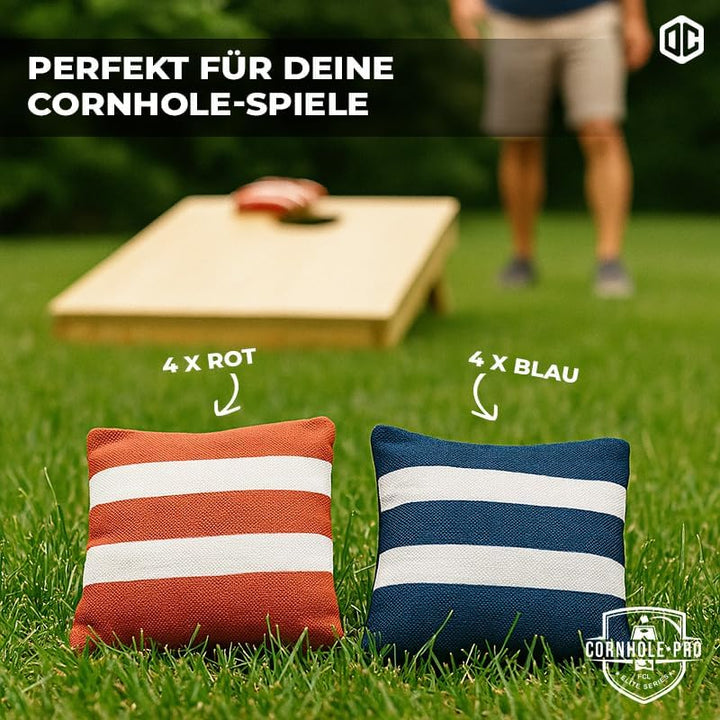 Offizielles Cornhole Spiel – 90×60 cm – 8 Säckchen – Robustes Wurfspie