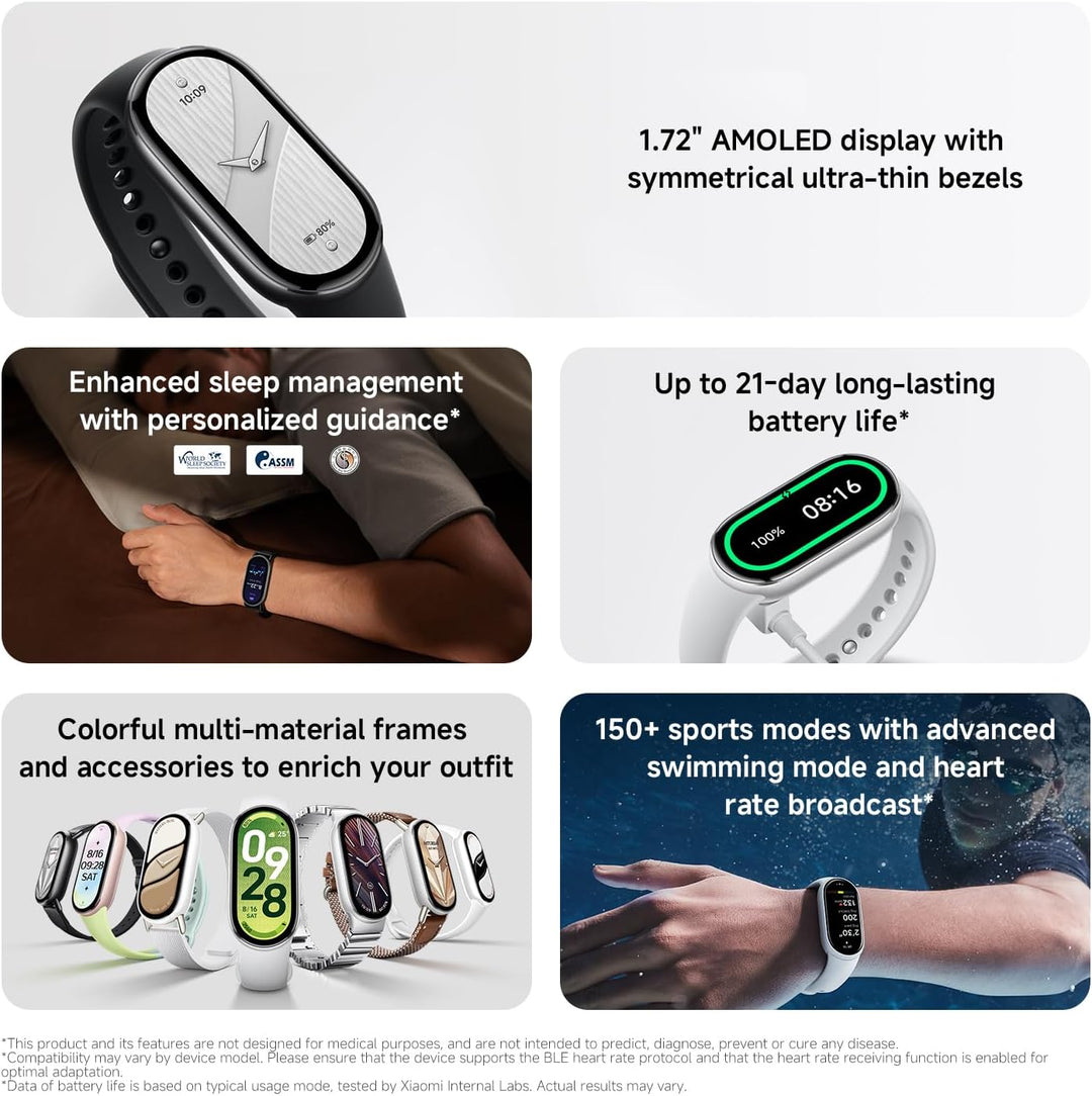 Xiaomi Smart Band 10 Fitness-Tracker,Smartwatch,1,72" AMOLED Display, 21 Tage Akku, 5ATM wasserdicht
