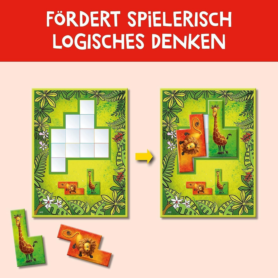 Kosmos 683429 Ubongo! Junior, rasantes Kinderspiel ab 5 Jahren, Knobelspass und Legespiel, für 1-4 P