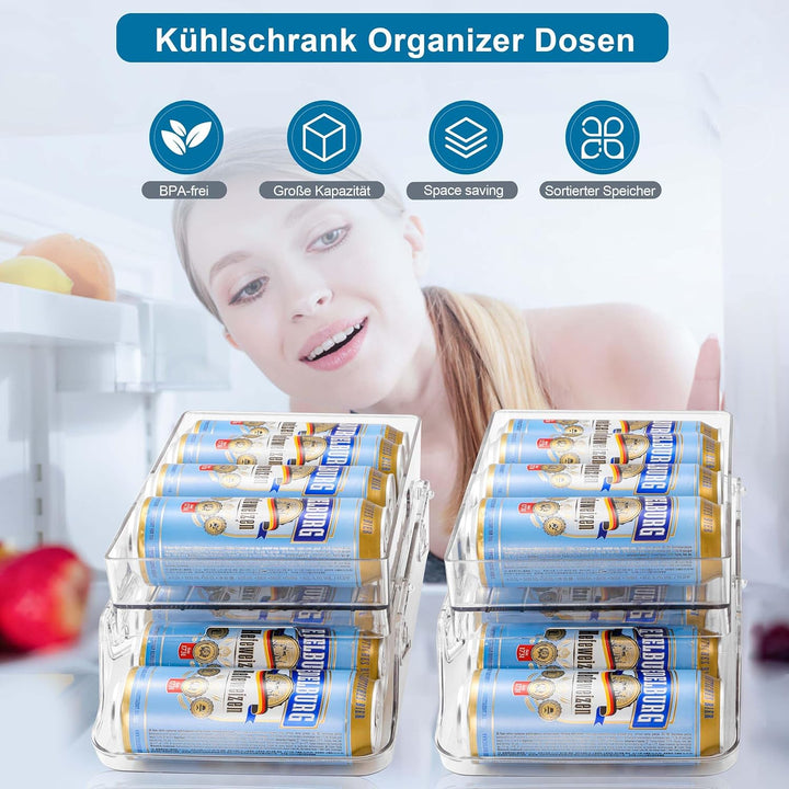 HNNJCK Kühlschrank Organizer Dosen Dosenspender Kühlschrank Getränke Organizer, Foldable Dosenhalter