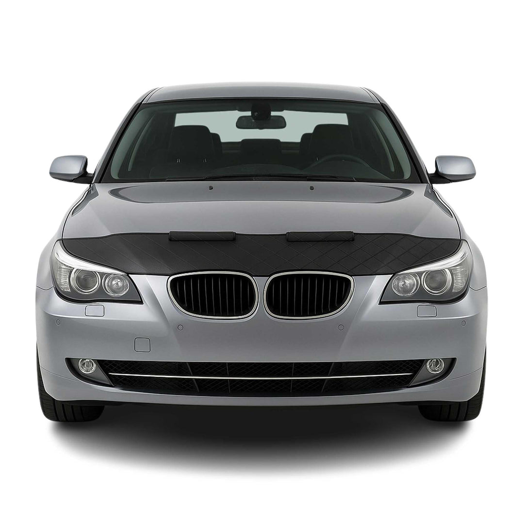 OMAC Haubenbra Steinschlagschutz Bonnet Bra kompatibel mit BMW 5er E60 2003-2009 Schwarz Halb Schwar