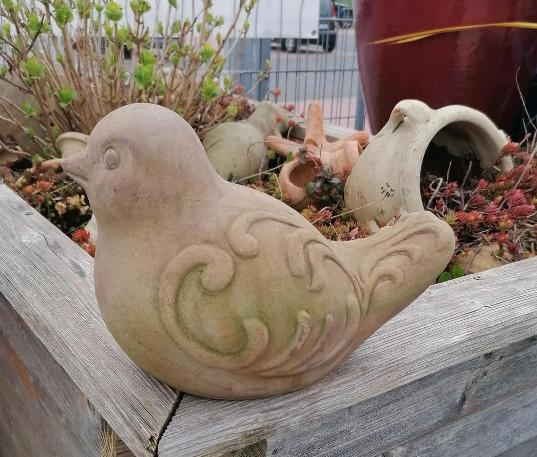 B-Ware !! Schöner Deko Fisch ca. 33 cm lang aus Black Terracotta m. kleinen Fehlern Wasserspeier Gar