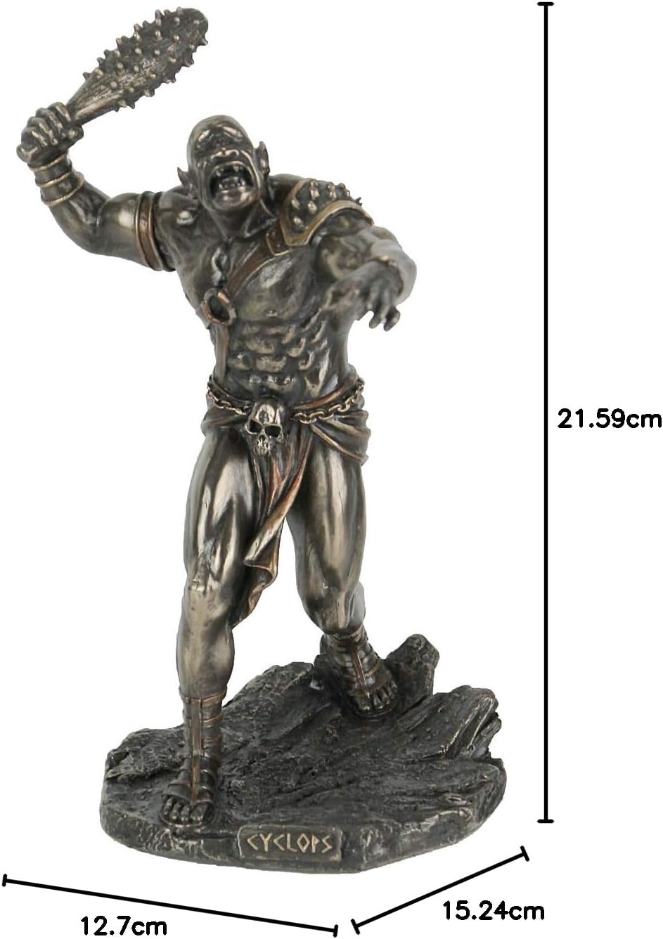 Veronese Design Cyclops Club-Skulptur aus Kunstharz, 21,5 cm, bronzefarben