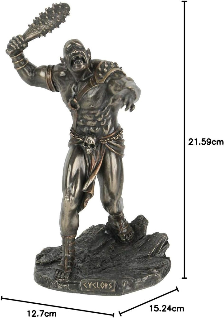 Veronese Design Cyclops Club-Skulptur aus Kunstharz, 21,5 cm, bronzefarben