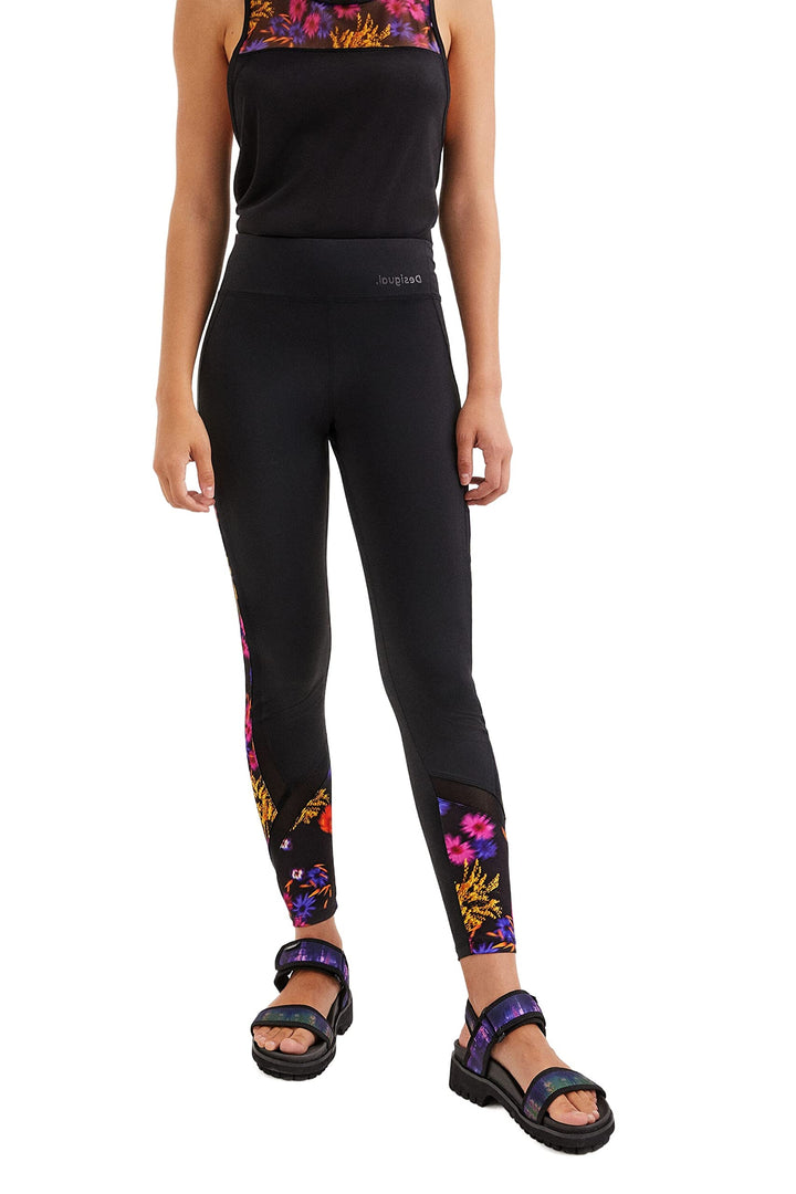 Desigual Damen Football Leggings XL Schwarz, XL Schwarz