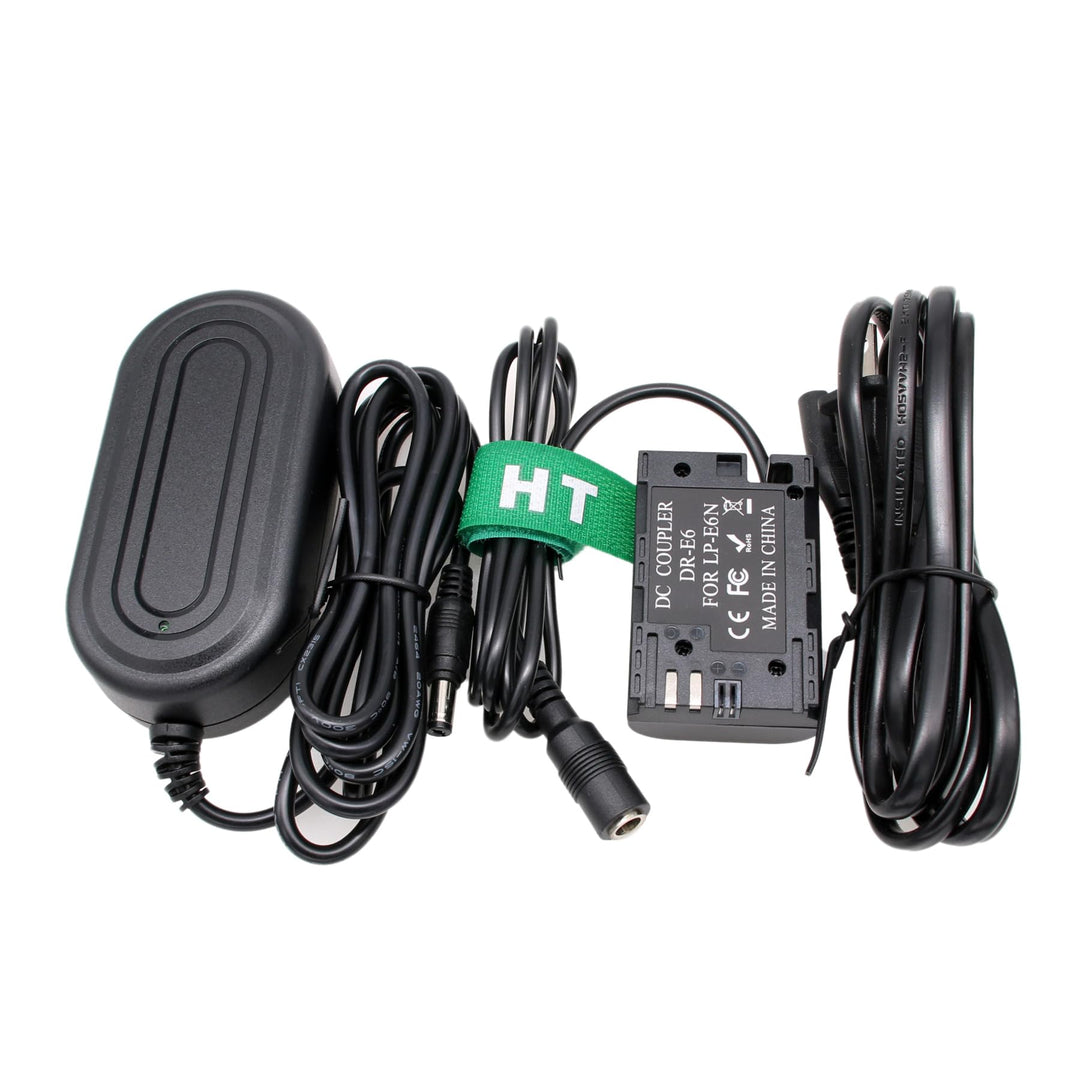 HangTon LP-E6 Dummy-Batterie Wechselstrom-Netzteil-Kit für SmallHD Canon EOS 5D 6D 7D