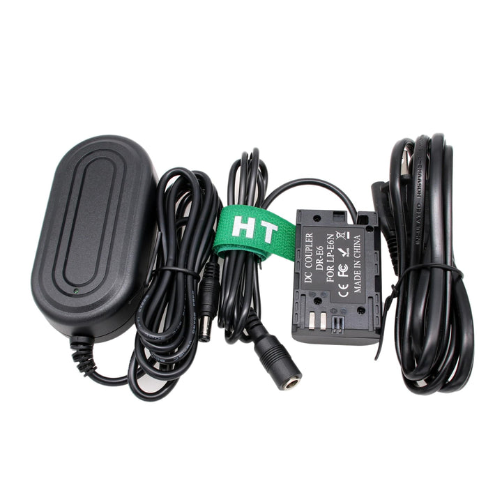 HangTon LP-E6 Dummy-Batterie Wechselstrom-Netzteil-Kit für SmallHD Canon EOS 5D 6D 7D