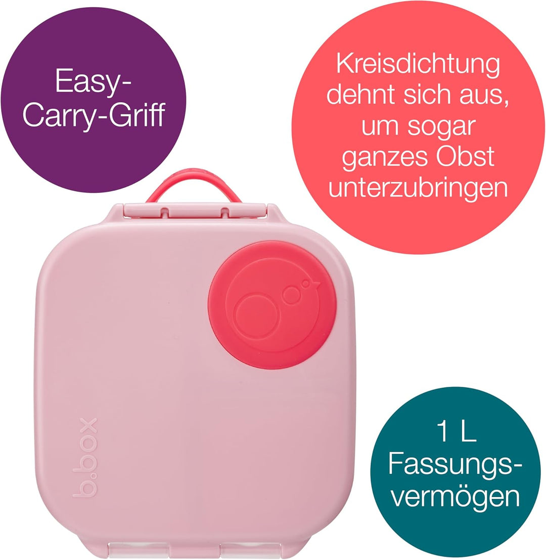 b.box Mini Brotdose für Kinder mit Fächern | Bento Box, 3 Fächer (2 Auslaufsicher) | Lunchbox für Ge