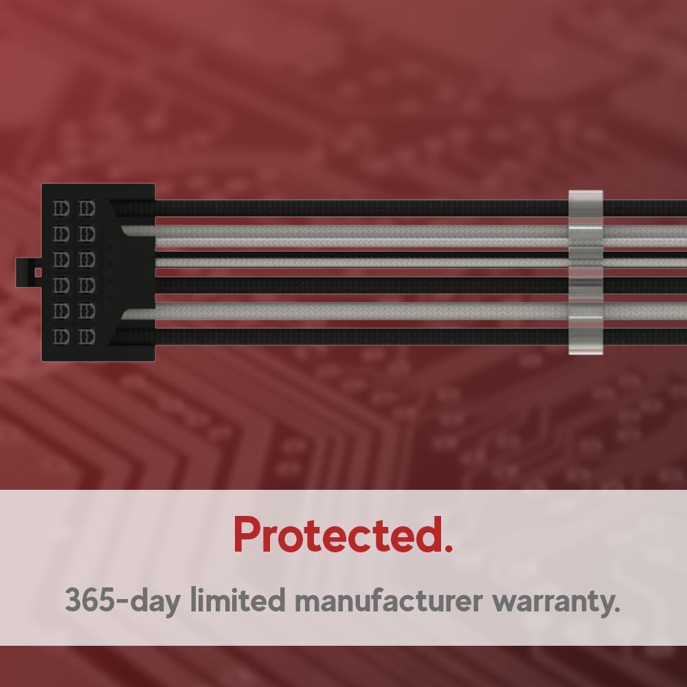 LINKUP - AVA PCIE 5.0 16Pin (12+4) mit Rechtswinkel zu 3x8Pin | 16AWG Umhüllt | Kompatibel mit RTX40