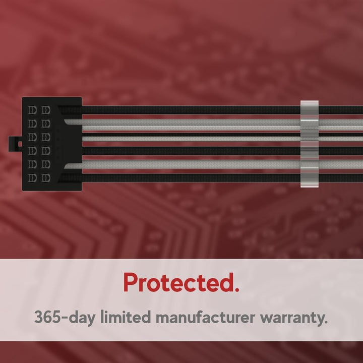 LINKUP - AVA PCIE 5.0 16Pin (12+4) mit Rechtswinkel zu 3x8Pin | 16AWG Umhüllt | Kompatibel mit RTX40