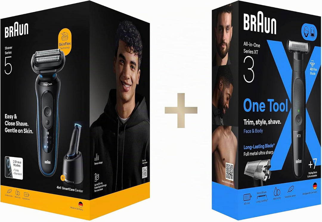 Braun Bundle mit Series 5 Rasierer Herren Elektrisch, Rasierapparat, Wasserdicht, Made in Germany, 5