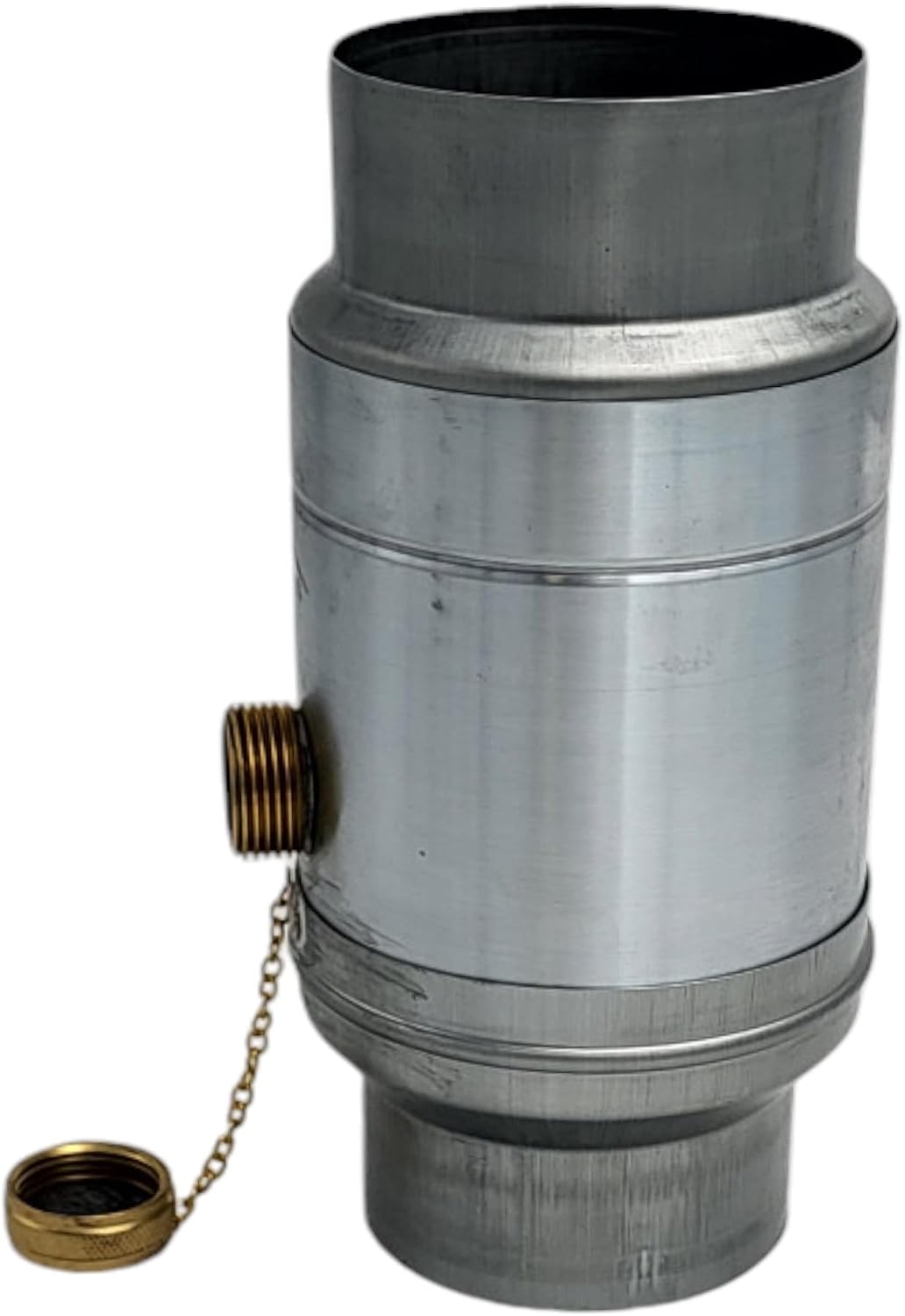 zbs24 Zink Regenwassersammler 80mm Set 1, Wassersammler mit automatischer Füllstop, mit Schlauchverb