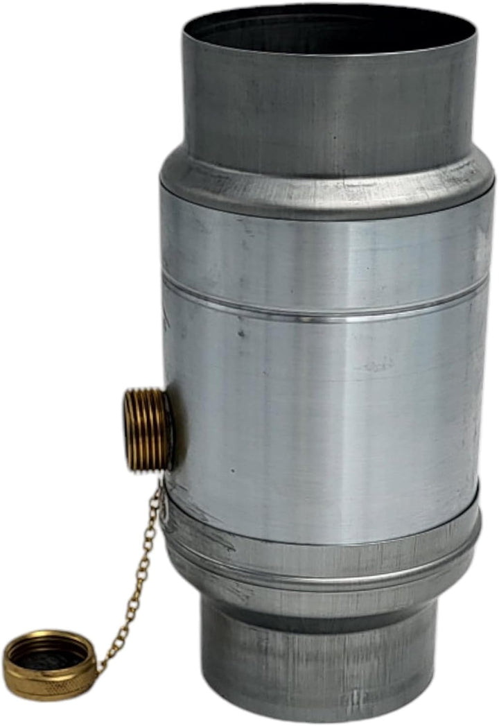 zbs24 Zink Regenwassersammler 80mm Set 1, Wassersammler mit automatischer Füllstop, mit Schlauchverb