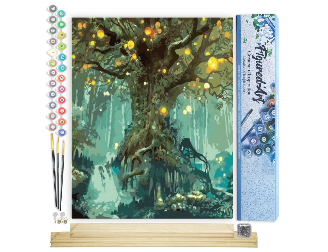 Figured'Art Malen Nach Zahlen Erwachsene Mit Rahmen Magischer Baum - Paint by Numbers Basteln DIY Ba