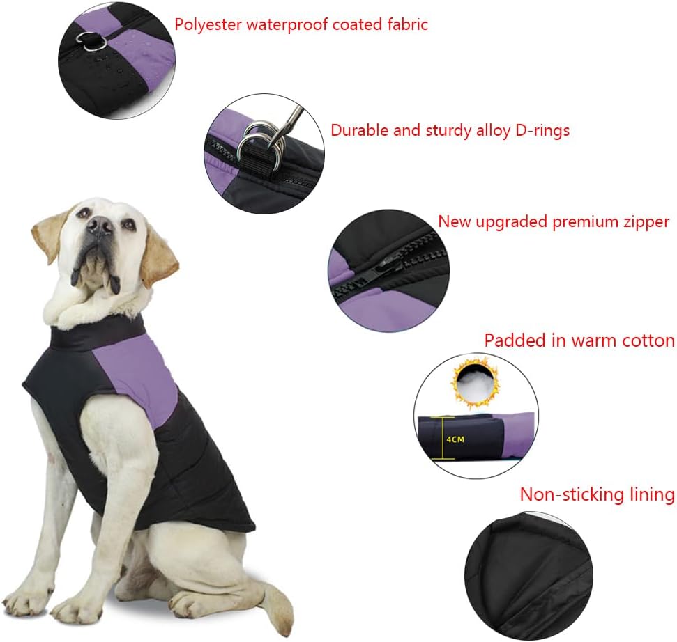 FEimaX Hundemantel für Hunde, Hundejacken Wasserdicht Warme Jacke für Kleine Mittelgrosse Grosse Hun
