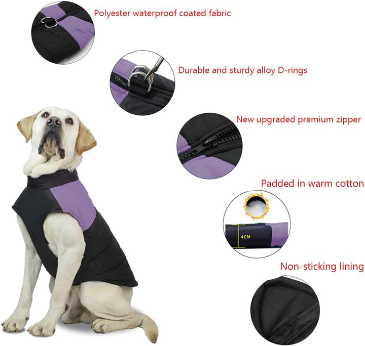FEimaX Hundemantel für Hunde, Hundejacken Wasserdicht Warme Jacke für Kleine Mittelgrosse Grosse Hun