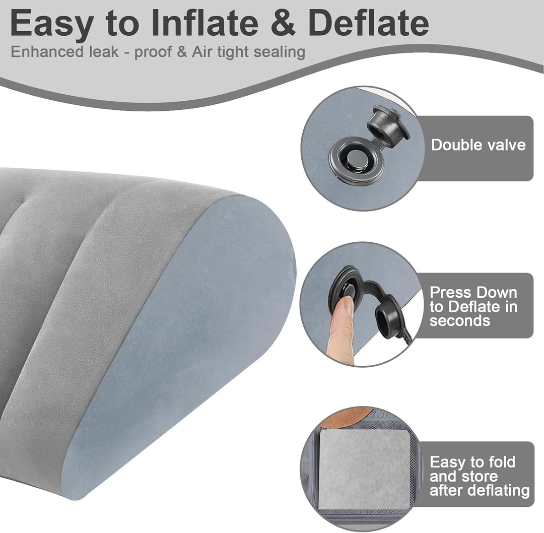 2Pack Aufblasbares Keilkissen für Sleepling - Reflux Kissen Anti-Schnarchen, Säurereflux und GERD. P