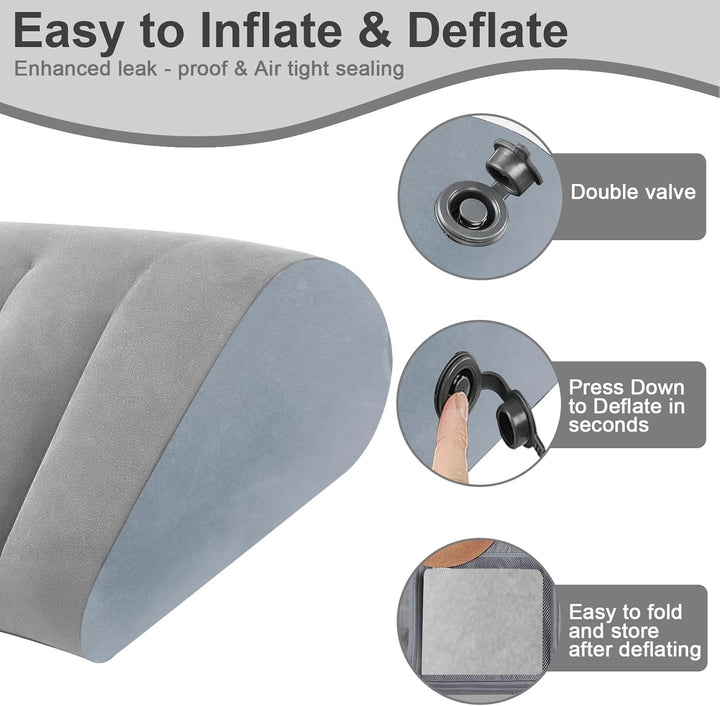 2Pack Aufblasbares Keilkissen für Sleepling - Reflux Kissen Anti-Schnarchen, Säurereflux und GERD. P