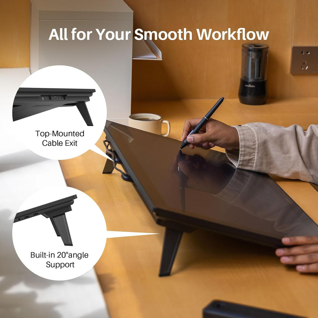 HUION Kamvas Pro 27 4K UHD Gafiktablett mit Display, PenTech 4.0 Batteriefreier Stylus mit 2nd Gen A