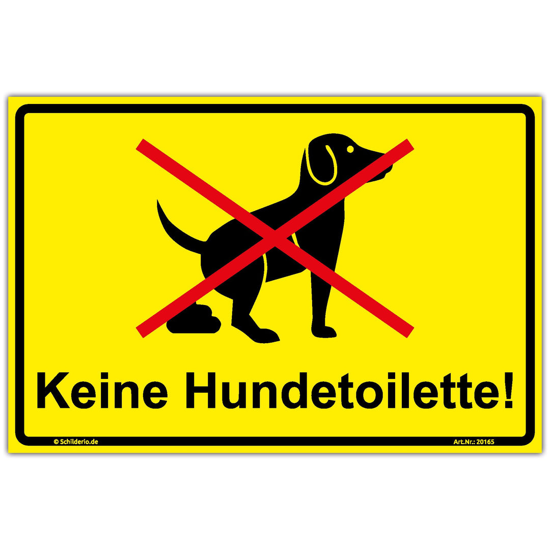 Schild"Keine Hundetoilette" Hinweisschild 600x400 mm gelb, stabile Aluminiumverbundplatte 3mm stark