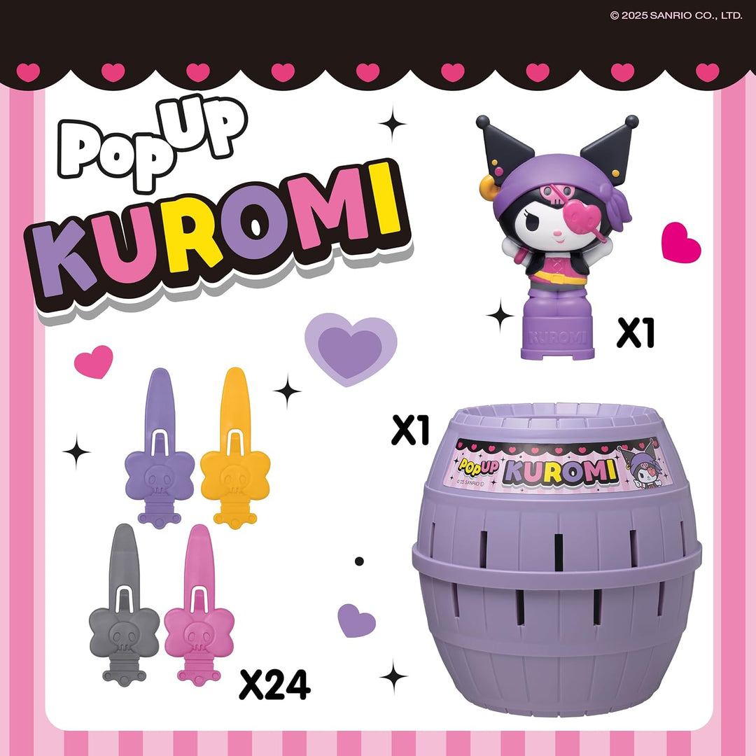 TOMY Pop Up Kuromi Spiel, Actionspiel für Kinder, 2-4 Spieler, Ab 4 Jahren, Lustiges Familienspiel,