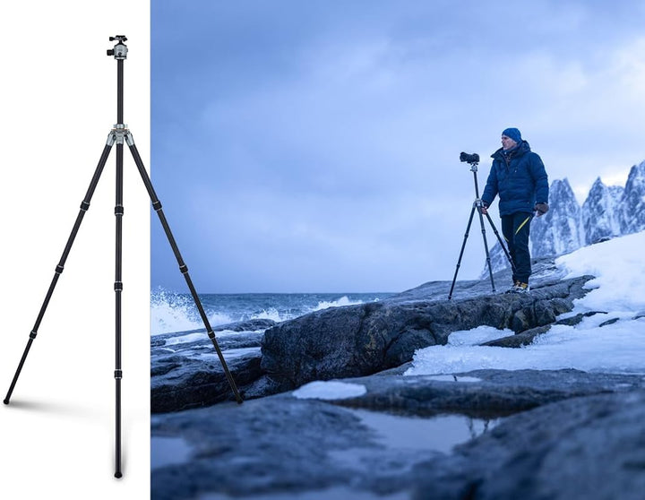 Rollei Carbon-Mittelsäule- Erweiterung für Lion Rock Pro – Schnelle Höhenverstellung, Erhöht Maximal