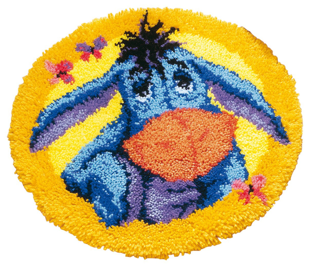 Vervaco Formteppich Eeyore Knüpfpackung zum Selbstknüpfen eines Teppichs, Stramin, weiss, 50 x 50 x