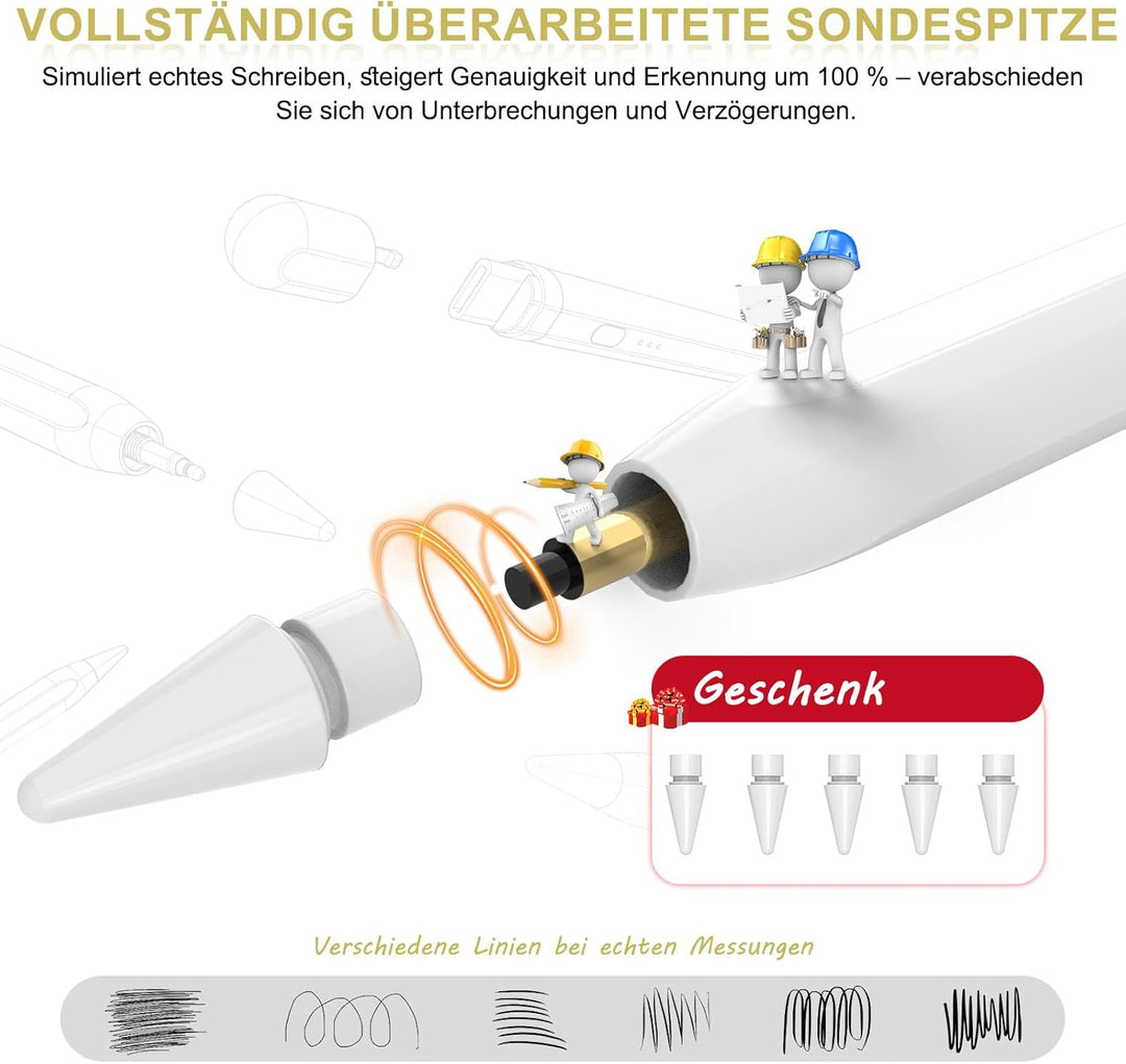Pencil 1. Generation für iPad, Stift für iPad mit USB-C Schnellladung & Handfläche Ablehnung & Neigu