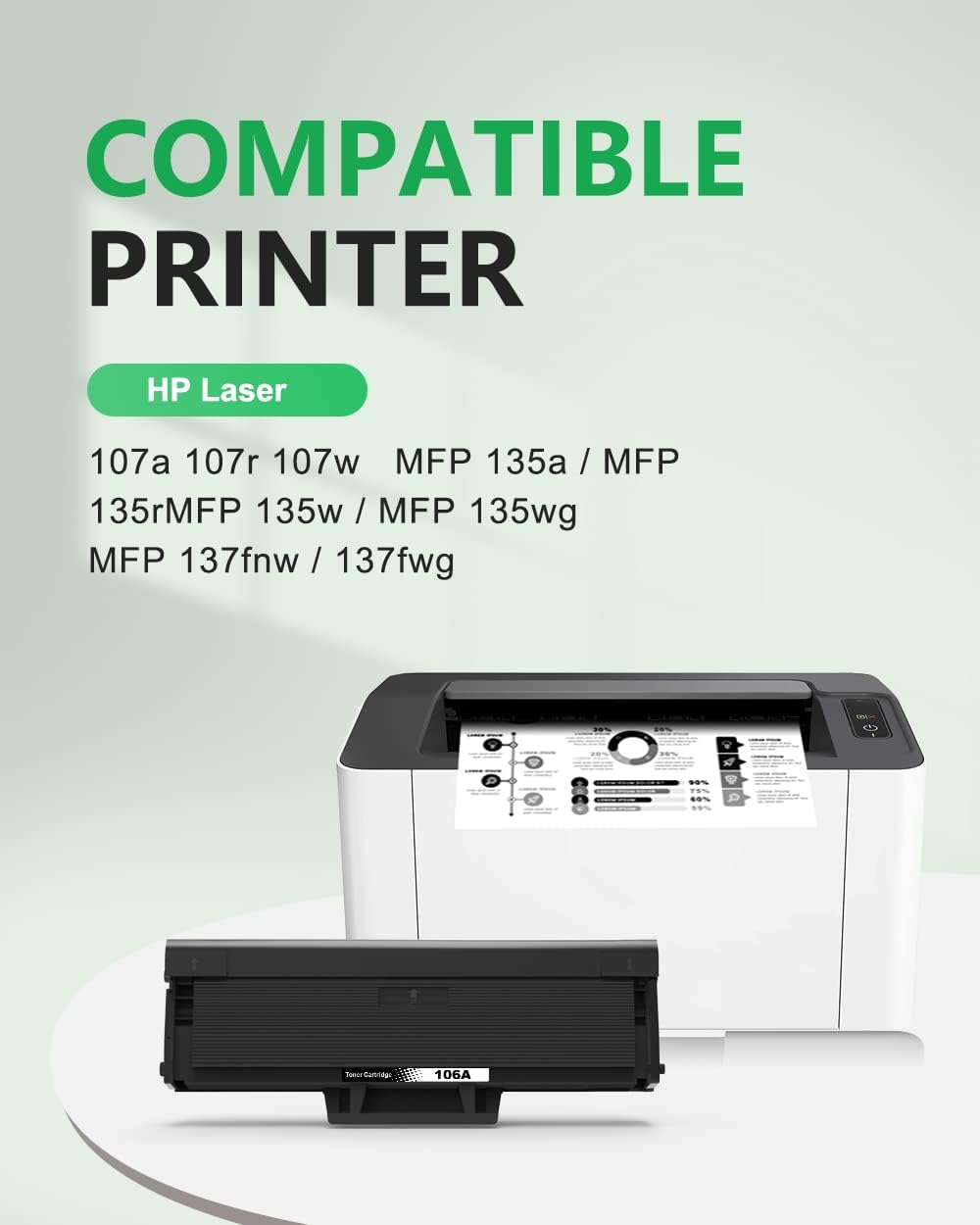 colorfly 106A W1106A Toner Kompatible für 106A W1106A Tonerkartusche für HP Laser 107a 107r 107w HP