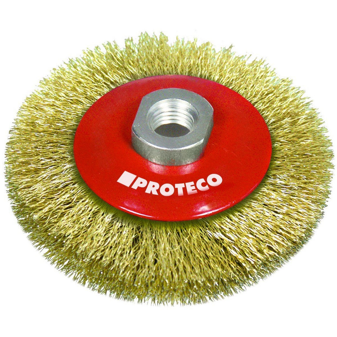 Proteco-Werkzeug® Set 6 tlg Drahtbürsten für Winkelschleifer Kegelbürste gezopft gewellter Stahldrah