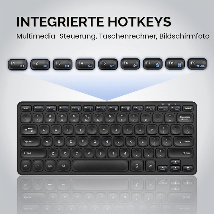 Perixx PERIBOARD-416 Wired Mini USB Keyboard with 4 Hubs - X Type Scissor Keys - Big Print Keys - De