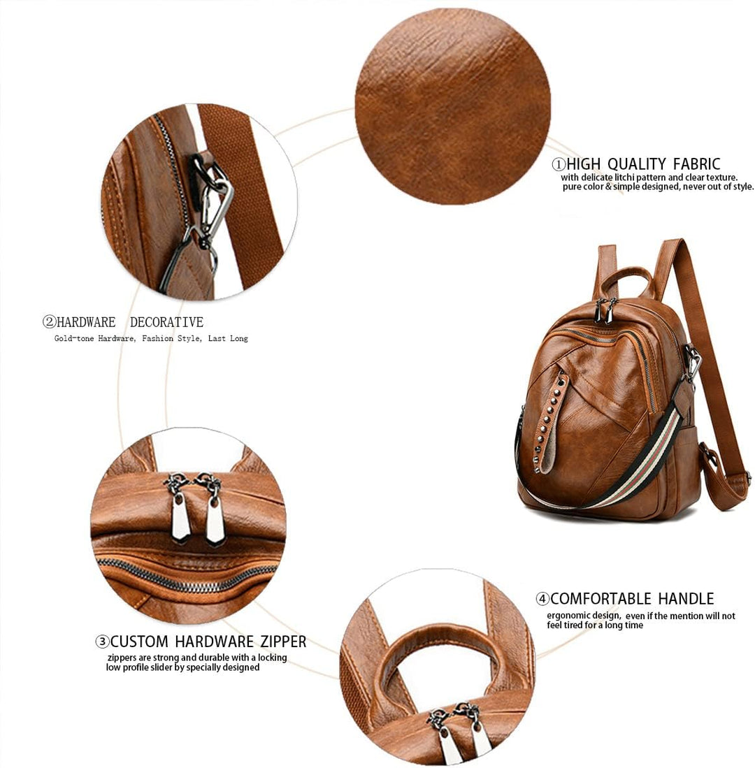 BUKESIYI Damen Tasche Rucksack Handtasche Frauen Backpack Klein Anti Diebstahl Schulrucksack Laptop