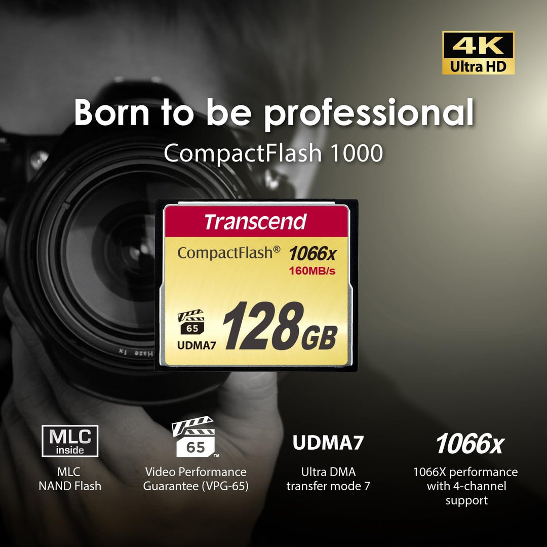 Transcend 64GB CompactFlash 1000 Speicherkarte TS64GCF1000 64GB CF1066X, 64GB CF1066X