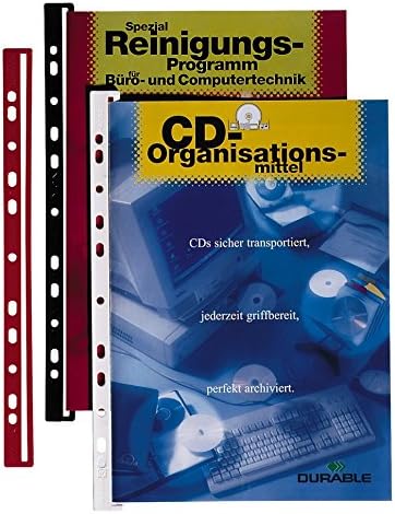 Durable Ordnungsschienen (für DIN A4) Packung à 50 Stück, weiss, 293501 Schwarz, Schwarz