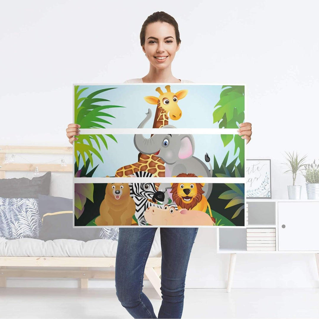 creatisto Möbel Klebefolie für Kinder - passend für IKEA Malm Kommode 3 Schubladen I Tolle Möbelfoli