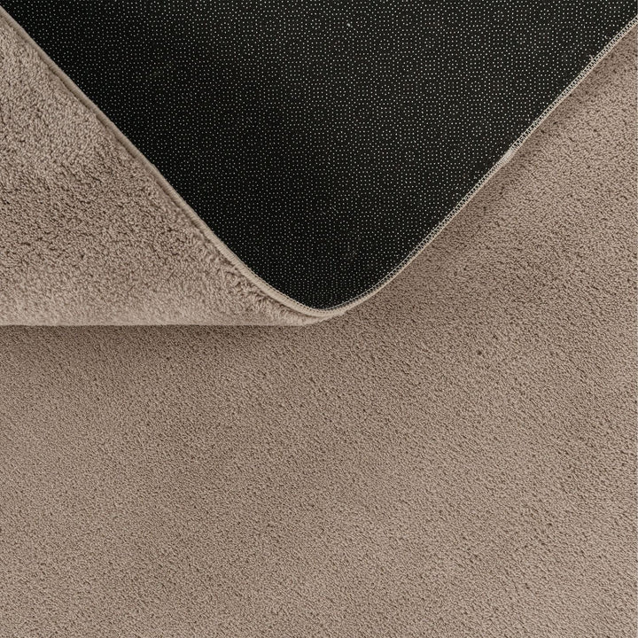 TT Home Wohnzimmer Teppich Kurzflor Anti-Rutsch Rückseite Unifarben Modern Waschbar, Farbe:Taupe, Gr