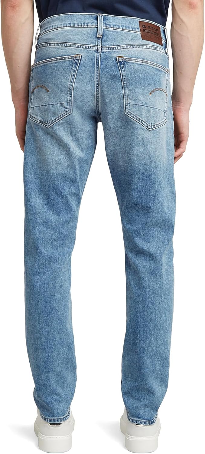 G-STAR RAW Herren 3301 Tapered Jeans 34W / 38L Blau (Lt Indigo Aged 51003-c052-8436), 34W / 38L Blau