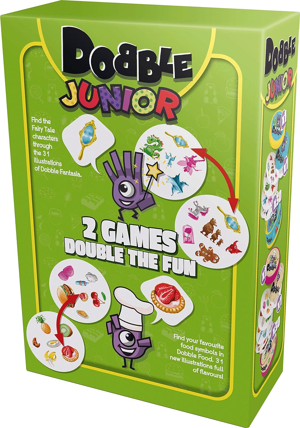 Asmodee, Dobble Junior, Card Game, Ages 4+, 2-8 Players, 15 Minutes Playing Time 2. 30 Cards Dobble